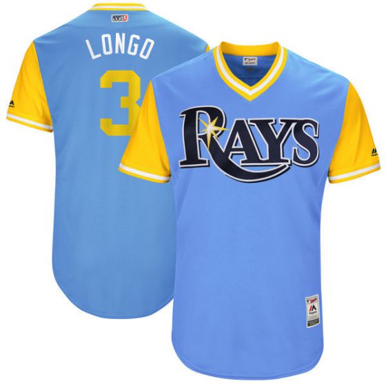 Men Tampa Bay Rays 3 Longo Light Blue New Rush Limited MLB Jerseys